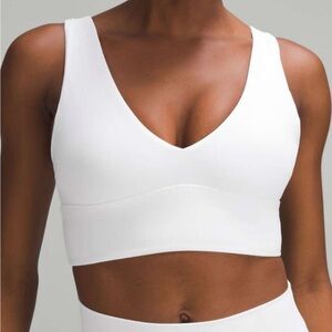 Lululemon Align V Neck Sports Bra in White Crop Top Yoga Size 8